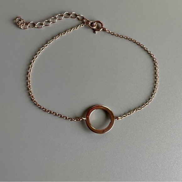 Rose Gold Dainty Round Bracelet - Picture 8 of 11